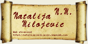 Natalija Milojević vizit kartica